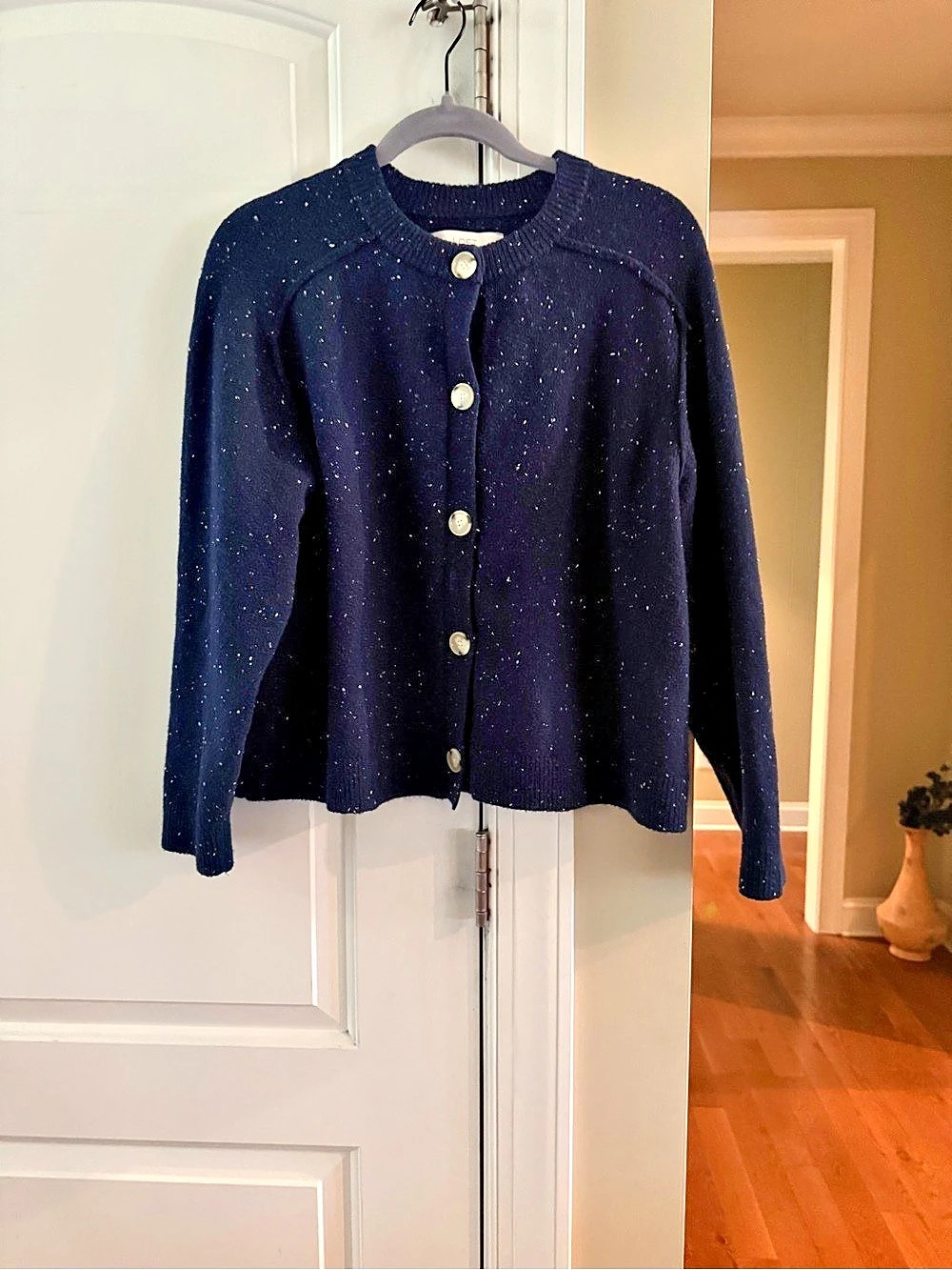 LOFT Donegal Speckled Cardigan Blue Petite Large - LP